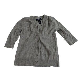 Gap Kids Heather Grey Knit Cardigan Sweater Girls Size XS Cotton Button Up